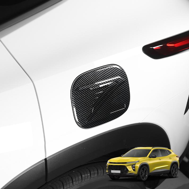 Carbon Fiber / Black Fuel Tank Cap Cover Exterior Decor Trim For Chevrolet Trax Crossover 2024 2025 LHD RHD