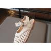 Girls Hollow Out Woven Princess Sandals, Spring Summer Knit Crocs Half Shoes for Baby Girls