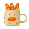 Japanese Creative Ceramic Mug Bread Bag Cup Couple Cup Water Cup with Lid Spoon Coffee Cup Breakfast Milk Cup