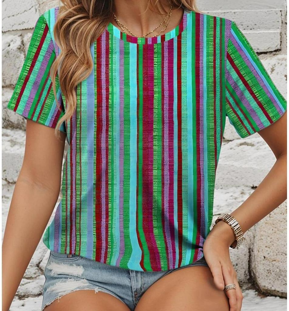 6XL Plus Size Summer Women's T Shirt Floral Casual Holiday 3d Prints Daily Short Sleeve Tops Tees Fashion Round Neck Clothing