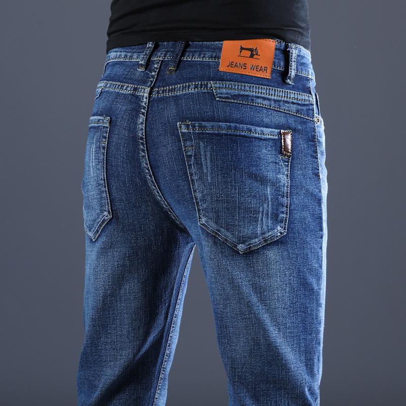 Джинсы большого размера мужские прямые тонкие эластичные мужские новые повседневные брюки — фото 4