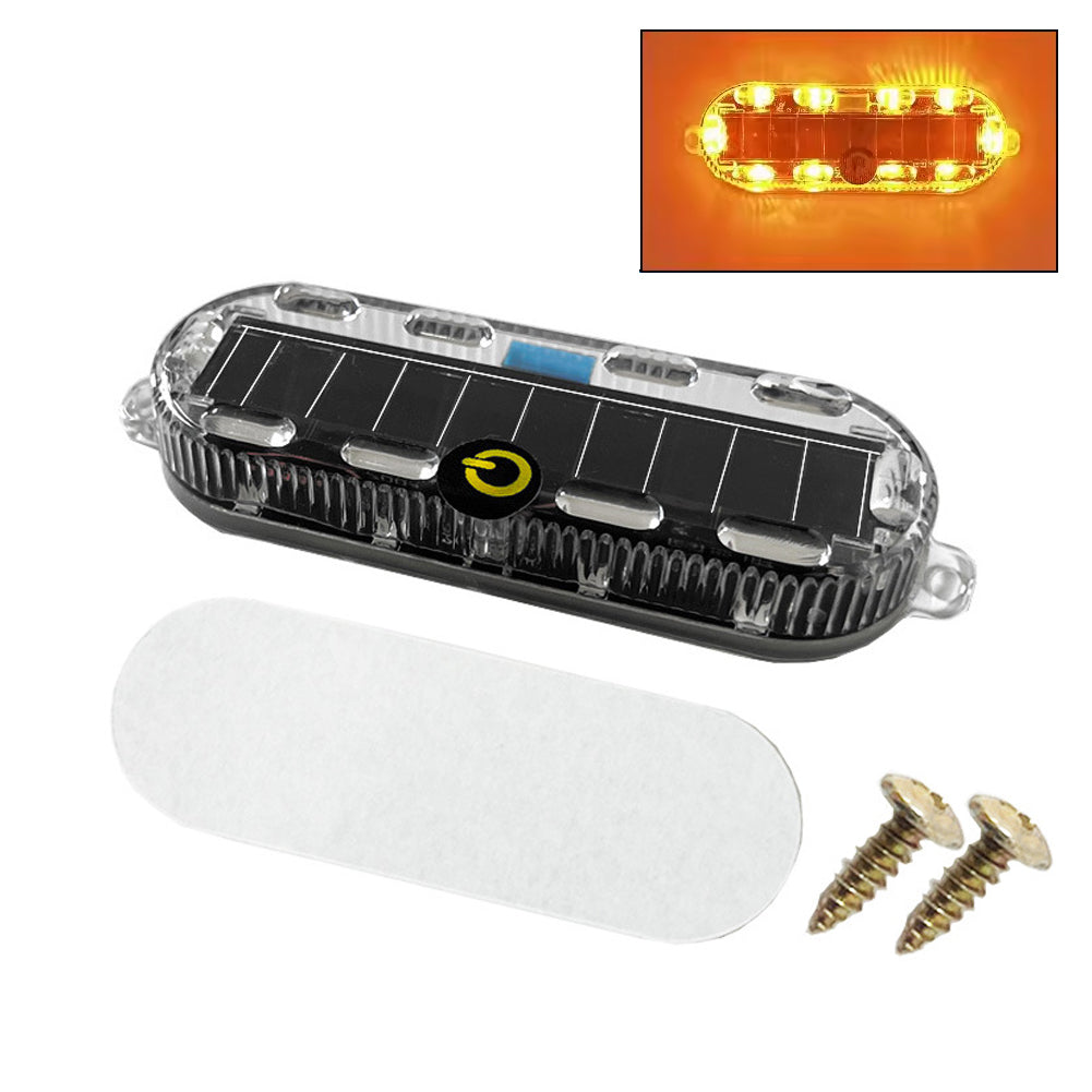 Solar Power Mortorcycle LED Warning Light Car Night Ride Tail Light Anti-rear Strobe Light for Motorcycle Electric Bicycle