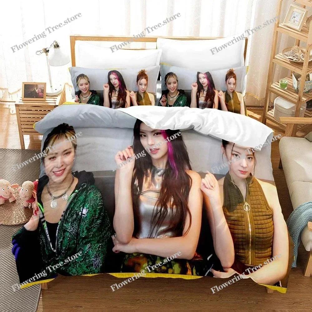 3D Printed Kpop Group Bedding Set Pillowcase ITZY Duvet Cover Double Twin Full Queen King Adult Kids Bedclothes Quilt Cover