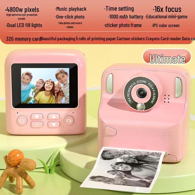 Portable Children's Educational Instant Print Camera - High-Definition Digital Photos