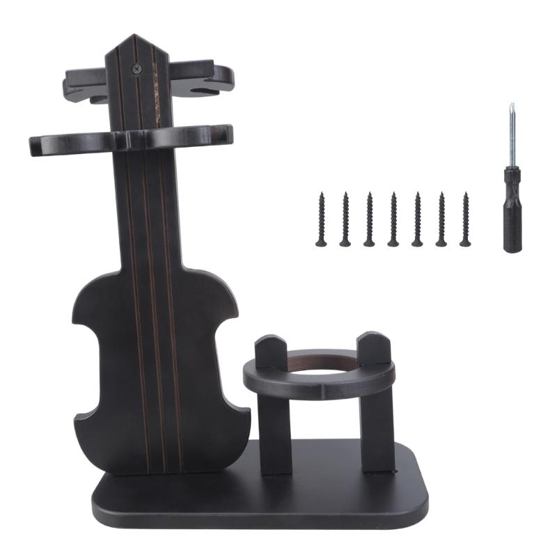 

Classical Violin Shape Wooden Cup Holders Store 4 Stemless Wine Glasses Vertically Space Efficient Homes Bar Accessory 1