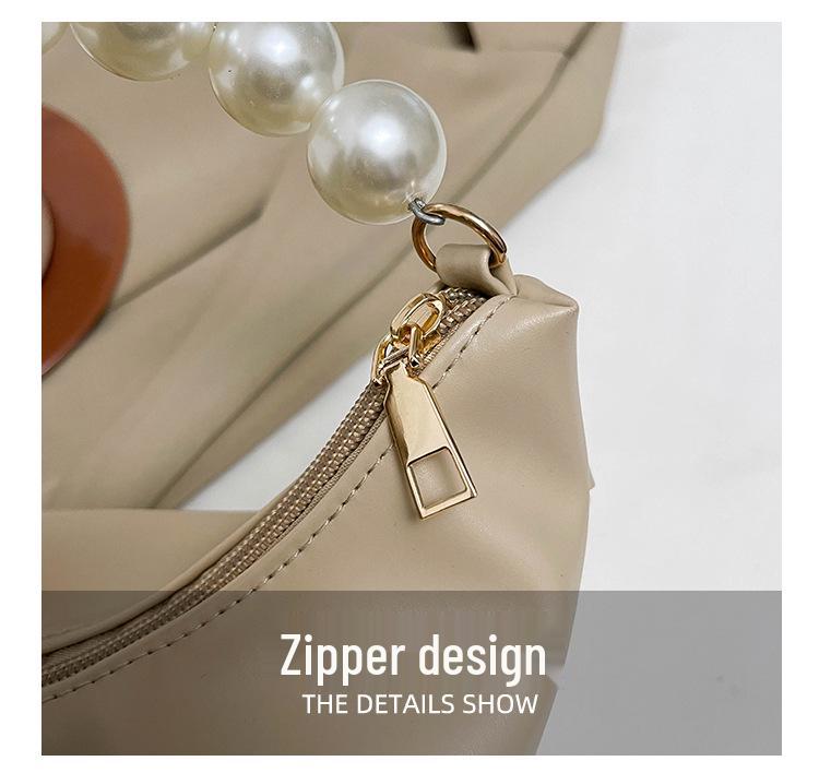 Elegant Women's Pearl Handbag 2025: Chic Chain Shoulder Crossbody with Simple Texture