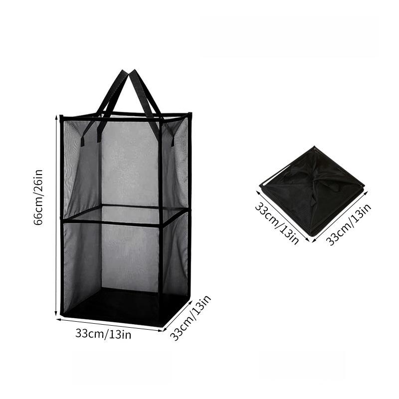 1pc Folding Laundry Basket Organizer for Dirty Clothes Bathroom Clothes Mesh Storage Bag Household Clothing Storage Basket