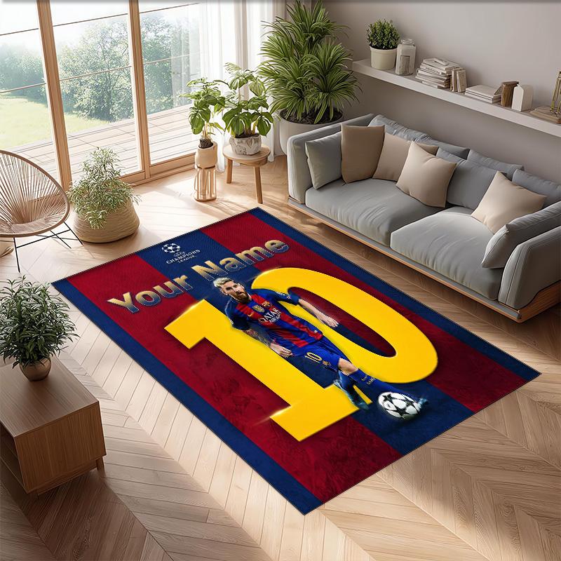 Tappeto in Cristallo Vellutato Stampato Lionel Messi Tappeto Antiscivolo in Cristallo Vellutato Per Divano Camera da Letto Decorazione Interna della Casa