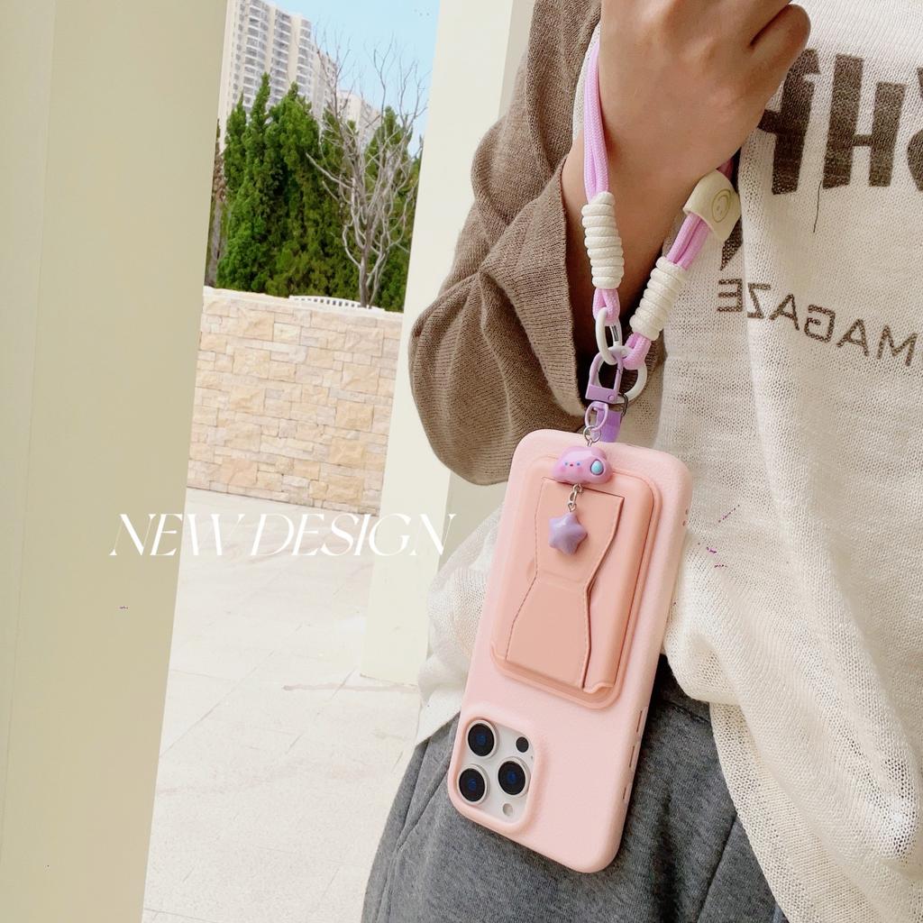 Korea Cute 3D Cloud Pendant Simple Hand Strap Adjustable Short Mobile Phone Lanyard Clip-On Phone Case Universal Anti-Lost Strap