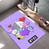 BT21 Cartoon Characters Carpet with Cute Purple Design for Living Room Suitable for Use As an Anti-slip for Living Room Bedroom Sofas