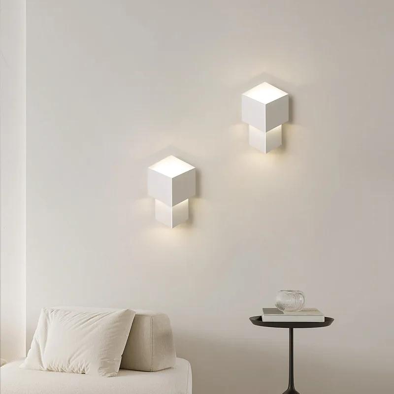 Square Three-dimensional Wall Lamp LED Bedside Lamps Hoom Decor Fixture Living Room TV Background Night Lantern Hotel Corridor