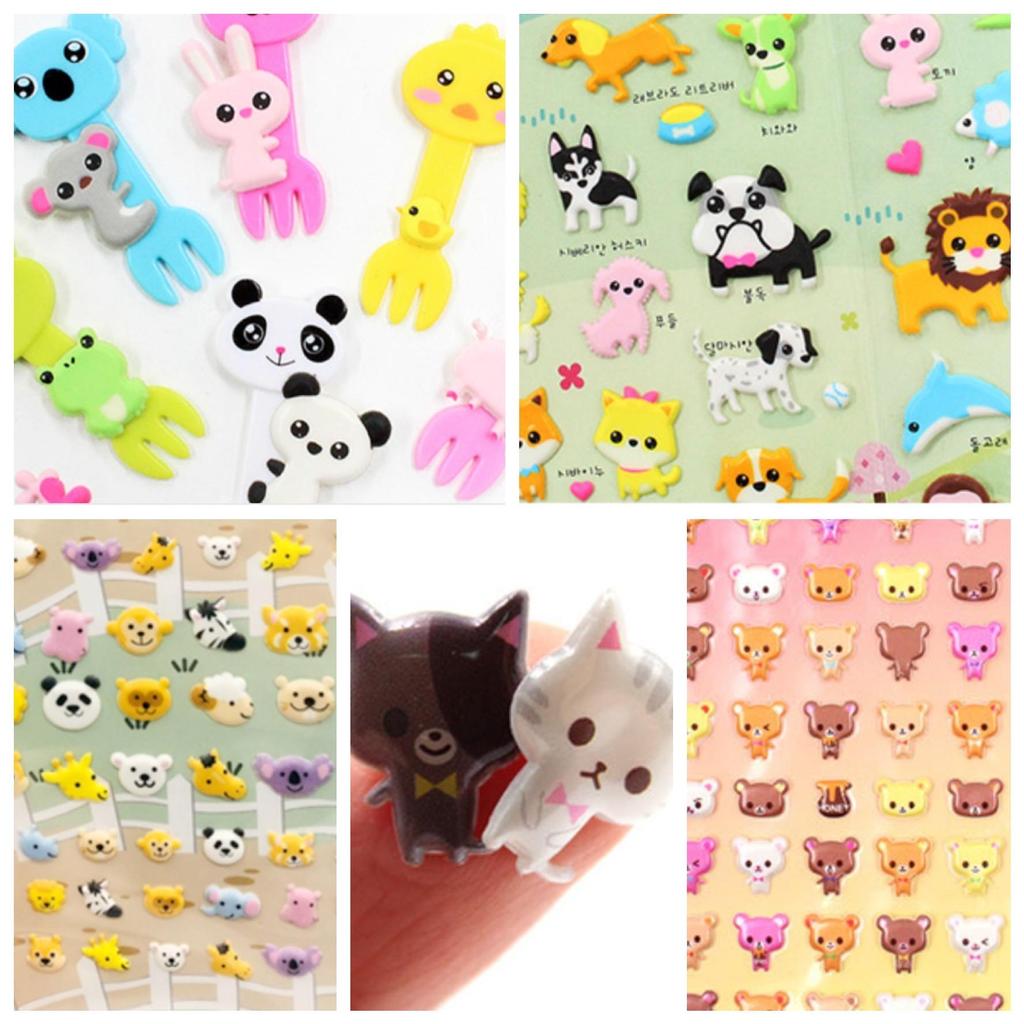 Petit Fancy Sevimli Hayvan Çıkartmaları 2 (Her Biri 10 Adet) - 29 Seçenek (Üç Boyutlu/Kore/Dekorasyon/Kendin Yap Scrapbooking)