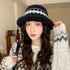 Warm Basin Hat  Sweet and Versatile Roll Brimmed Hat for Women Autumn and Winter Fashionable and Casual Face Showing Small Woolen Hat