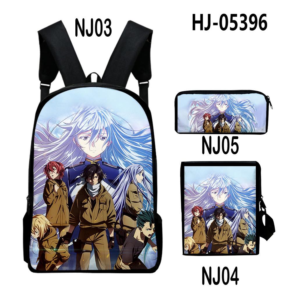 Luxury Novelty 86 Eightysix 3D Print 3pcs/Set Pupil School Bags Laptop Daypack Backpack Inclined Shoulder Bag Pencil Case