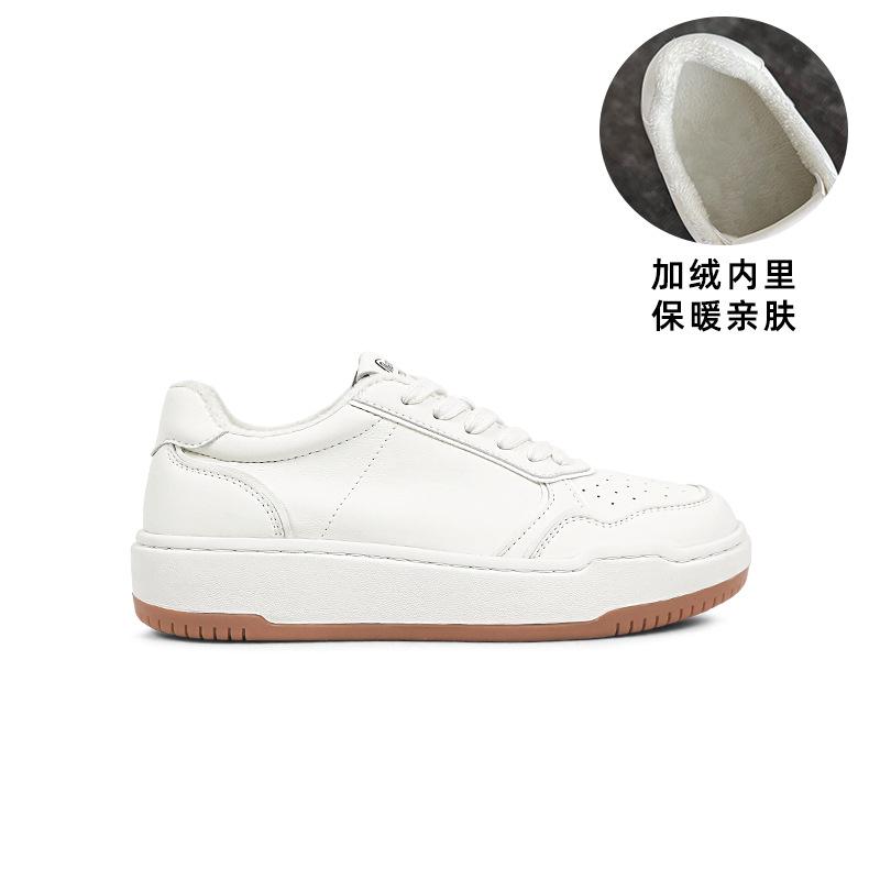 Inside and Outside Sheepskin Version~ Versatile and Delicate Leather Thick-soled Heightening Little White Shoes Women's 2025 Autumn Versatile Casual