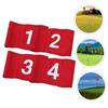 Sewroro Golf Green Flags, Practice Golf Flags with Numbered Targets, Set of 4, Red Nylon, for Grand Golf, Putting Practice, Outdoor Golf Training,