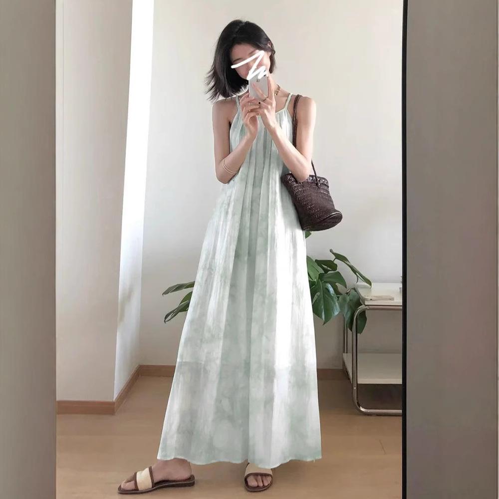 2024 Summer French Petite Sleeveless Mid-Length Slimming Dress for Women