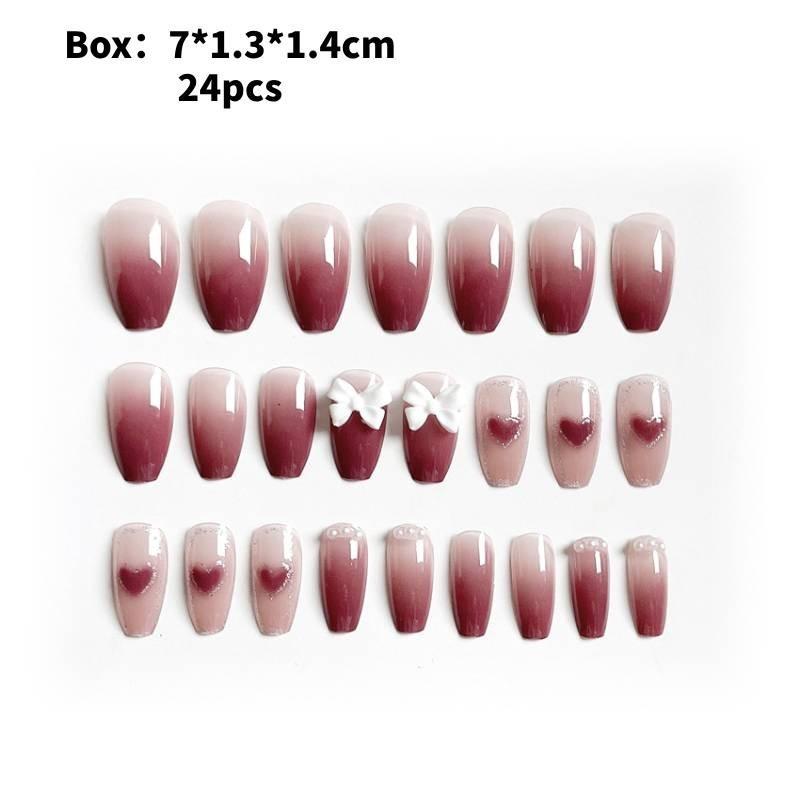 

Nail Art Wear Fashion Simple Cute Classic Detachable Stereoscopic Bow Style Pink White