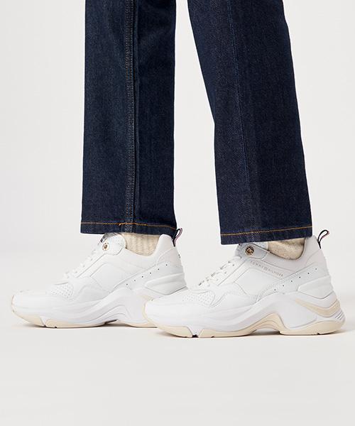 Tommy Hilfiger Alba Leather Sneakers - White (T52E0Ars300Wt1Ybr)