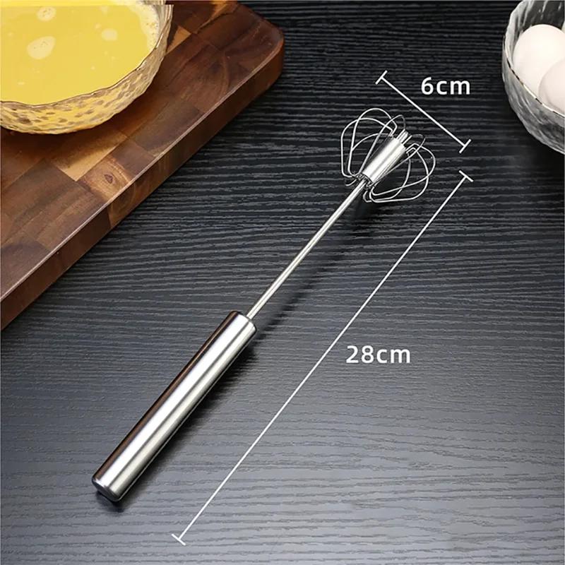 Kitchen Stainless Steel Whisk Hand Pressure Semi-automatic Egg Beater Self Turning Cream Mixer Baking Accessories