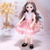 Mini muñeca articulada móvil de 30CM para niñas, juguete 3D con ojos grandes, trajes completos de princesa, colección de vestidos, regalo para niños