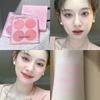 HERORANGE Four-Color Blush: Vibrant, Easy-Apply, Natural Brightening Powder for Students.