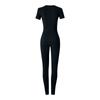 Women's Solid Color Slim Short Sleeve High Waisted Skinny Pants Casual Suit