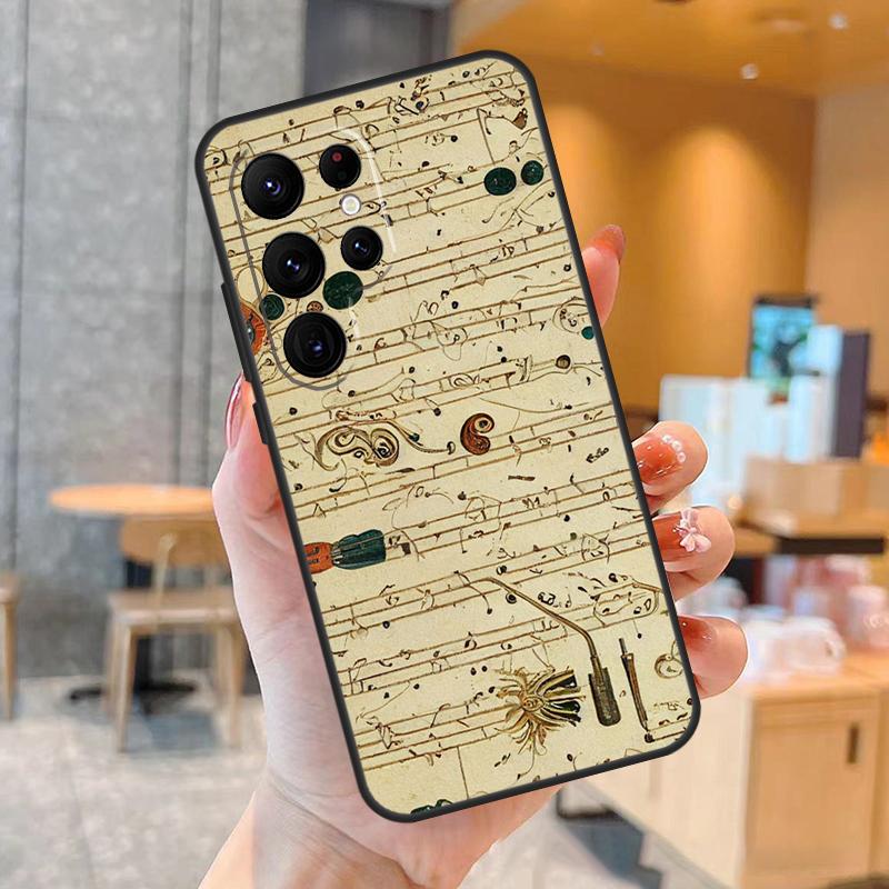 Hudební noty Hudební noty Pouzdro na telefon Pro Samsung Galaxy S25 S23 S22 S21 S20 S24 Ultra S9 S10 Plus S25 FE Zadní kryt