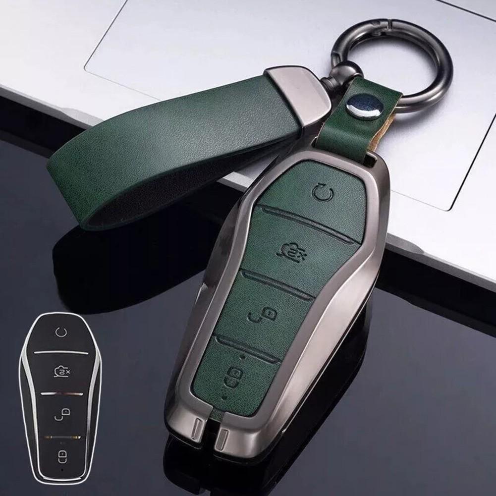 Sophisticated Design Zinc Alloy And Leather Car Key Cover for BYD For Tang