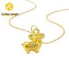 Shuibei 999 Fine Gold Slim Waist Necklace: 3D Hard Gold Women's Pendant Charm, Popular Live Broadcast Hot Seller.