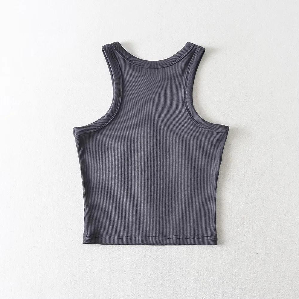 Amerikanisches Sommer Slim Fit Spaghetti-Träger Rundhals Tanktop für Damen