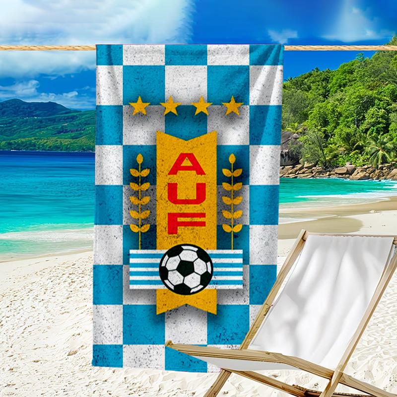 Toalla de Playa con Diseño de Escudo de Club Impreso, Microfibra Súper Suave, Regalo Perfecto Cumpleaños, para Piscina, Playa, Viajes, para familia y amigos
