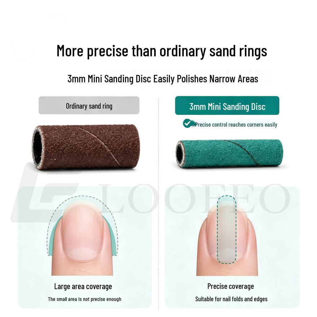 3mm Mini Nail Sanding Bands - 100 Pieces for Manicure & Pedicure, Cuticle & Callus Removal