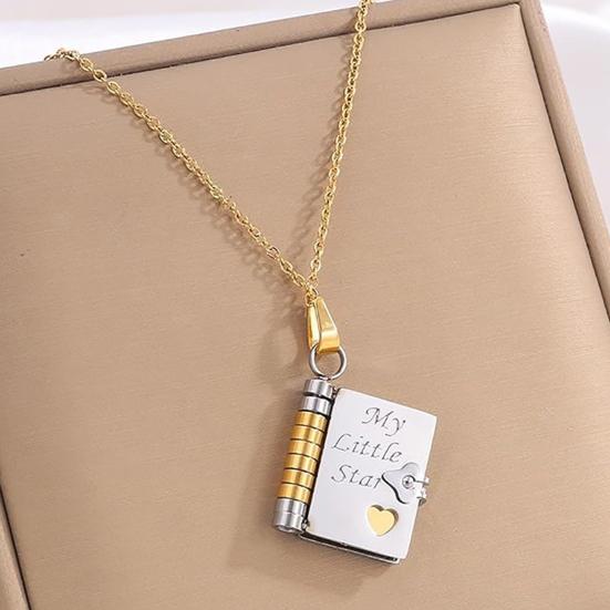 Book Pendant Necklace My Little Star Book Necklace Mini Book