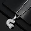 Hot Selling European and American Hip-hop Necklace with 26 English Letter Pendants, Men's and Women's Trendy Zircon Necklace