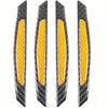 4Pcs Carbon Fiber Door Edge Protectors, Reflective PVC Car Side Door Protection Strips, Scratch-Resistant Universal Decorative Stickers