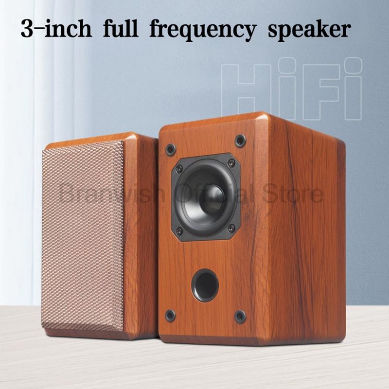 3 Inch Hifi Fever Bookshelf Speaker KTV Home Passive Speaker Full Frequency Speaker Professional Bedroom Desktop Wood Audio