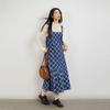 Laengsseon Ls_Blue Plaid Slip Dress