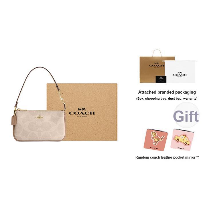 New COACH Nolita Coated Canvas Shoulder Bag Small Size Women's Tan CZ979-IMXI9