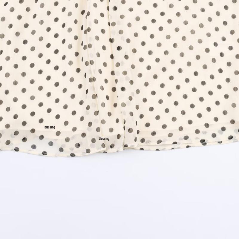 Women's Fashion: European and American Style Polka Dot Casual Loose Long Sleeve Shirt