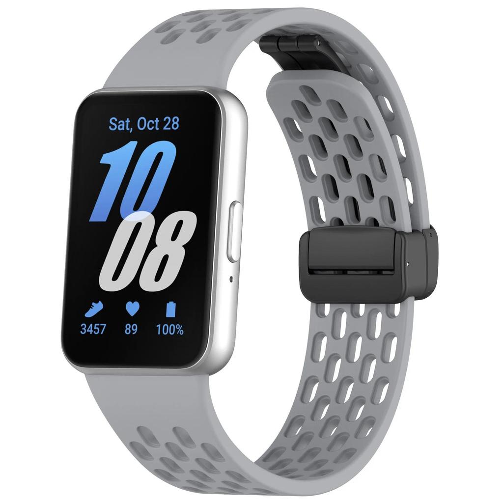 Magnetic Buckle Mesh Silicone Strap For Samsung Fit 3 Sport Breathable Watch Band For Samsung Galaxy Fit 3 Replacement Bracelet