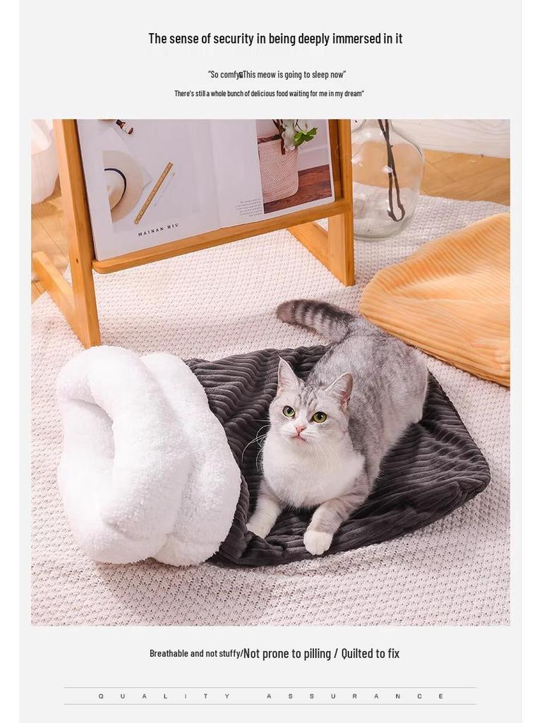 Gemütlicher Katzenschlafsack: Ganzjährige Wärme & Sicherheit