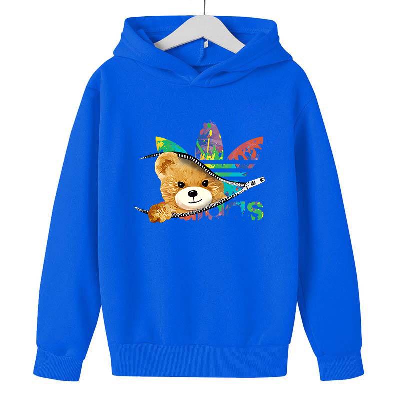 Unisex Autumn Plus Velvet Printed Hoodie - Casual Versatile Outerwear for Men, Women, and Children