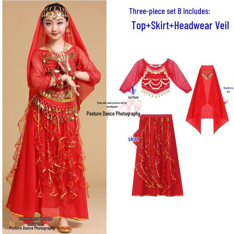 Disfraz de Espíritu Conejo de Jade - Demonio Femenino Traje de Actuación Infantil de Danza India