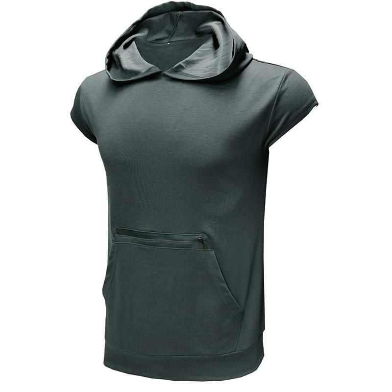 Men's Sleeveless Hooded Sports Vest - Summer Fitness Outdoor Zipper Hoodie