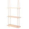 3 Pack Wooden Wall Shelf Set Floating Shelves for Bedroom Bathroom Kitchen Storage   with Rope Easy Installation Holds Wall Hanging Rack