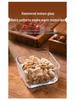 Compartmented Walnut Wood and Glass Snack Tray