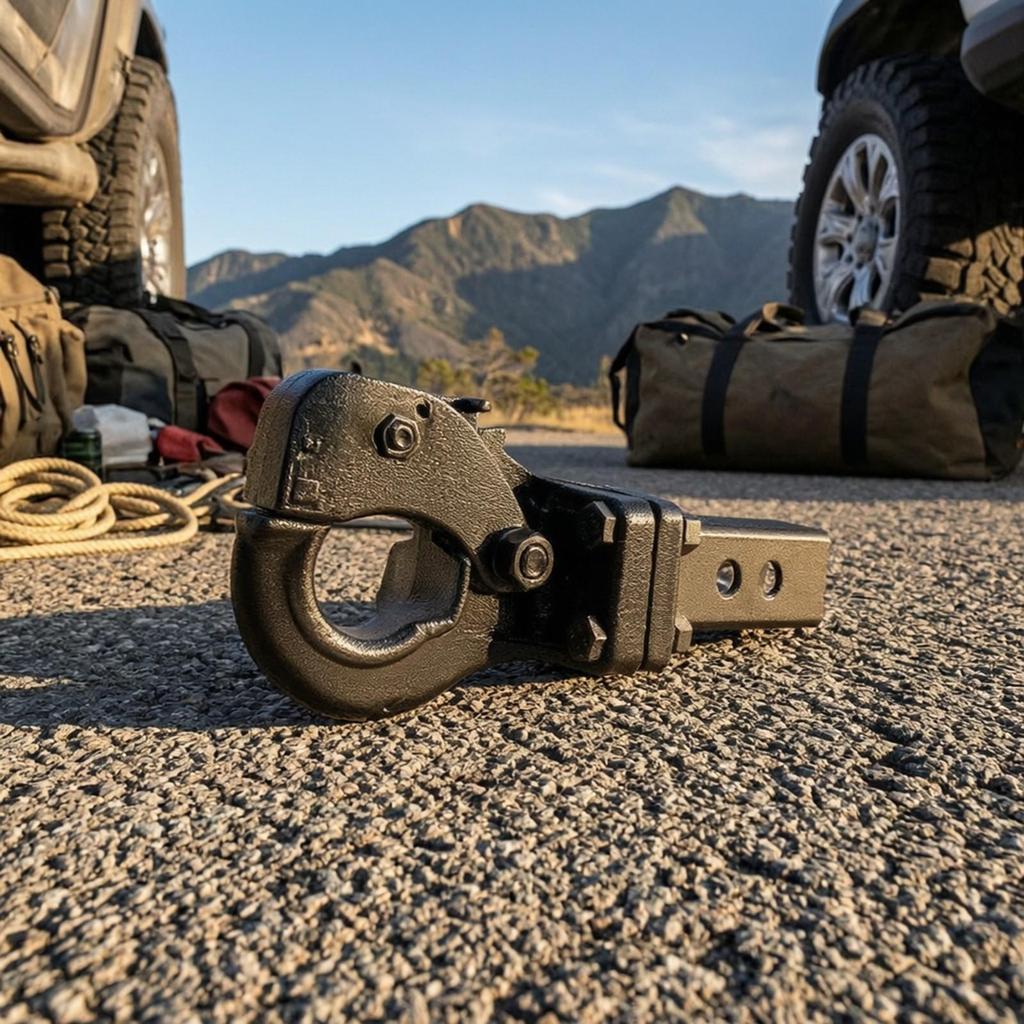 Textured Tow Hitch Attachment Heavy-Duty Construction, Arm with Hook,