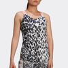 Adidas Leopard Print Full-Body Fitness Running Tank Top Women Tops Black White FU1582