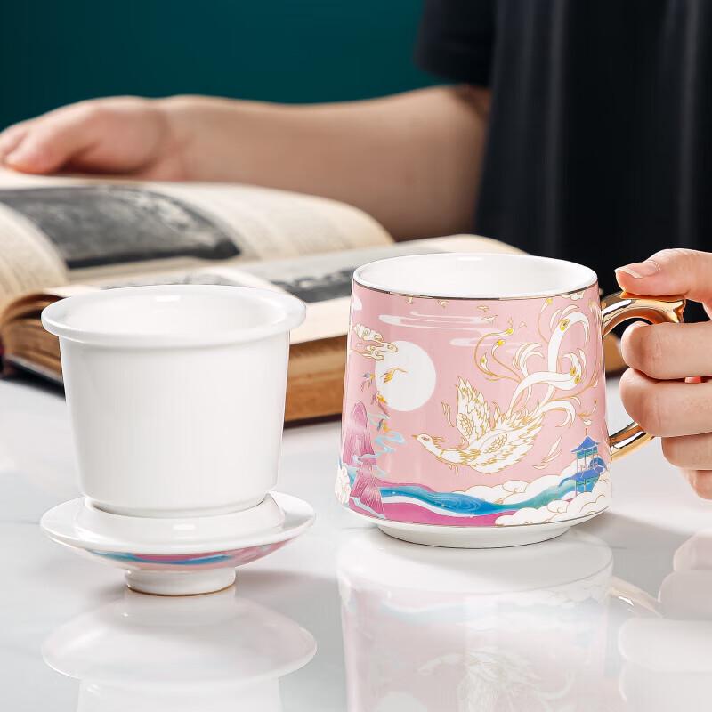 Chinese Style Ceramic Tea Infuser Mug